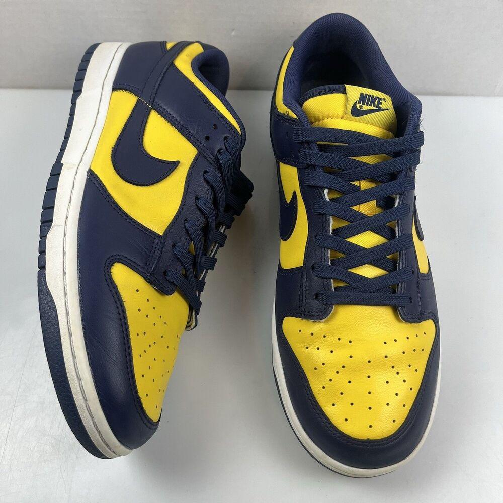 Nike Dunk Low Michigan 2021 DD1391-700 Sneakers Varsity Maize Navy Mens Size 11